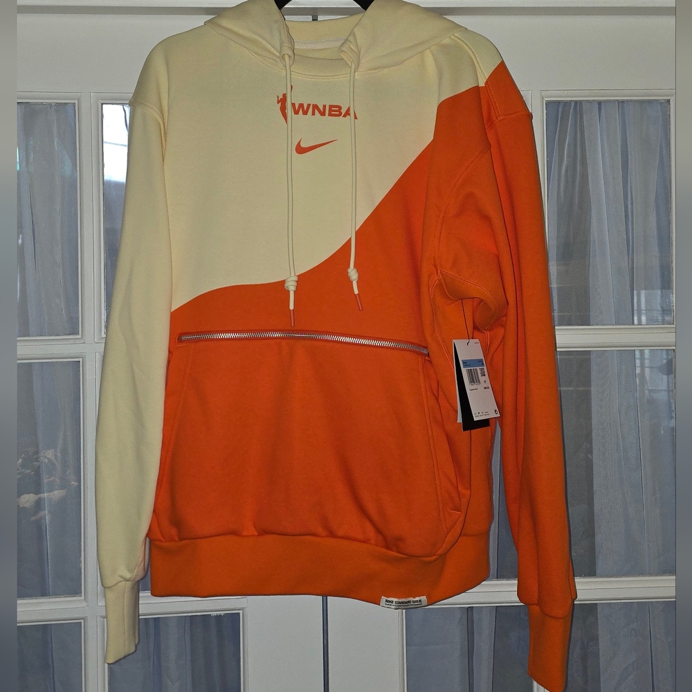 Nike Men's Two-Tone Cream and Orange Hoodie